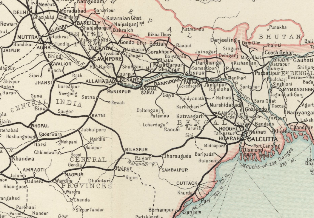 Imperial Gazetteer Atlas of India - General Map of Railways 1909