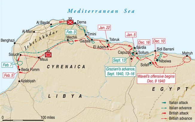 Map of the North Africa Campaign during World War II